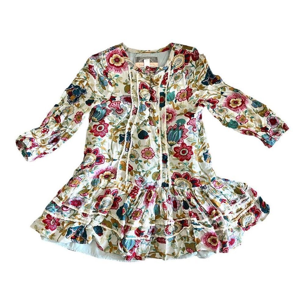 Toddler Girls Pastourelle by Pippa & Julie Floral Ruffle Long Sleeve Dress - 2T